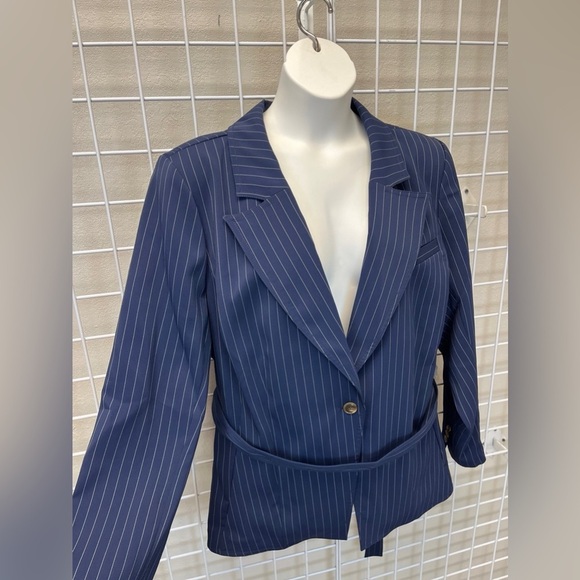 Eloquii x Jason Wu Navy Striped Blazer - New - Size 26 - Picture 2 of 4